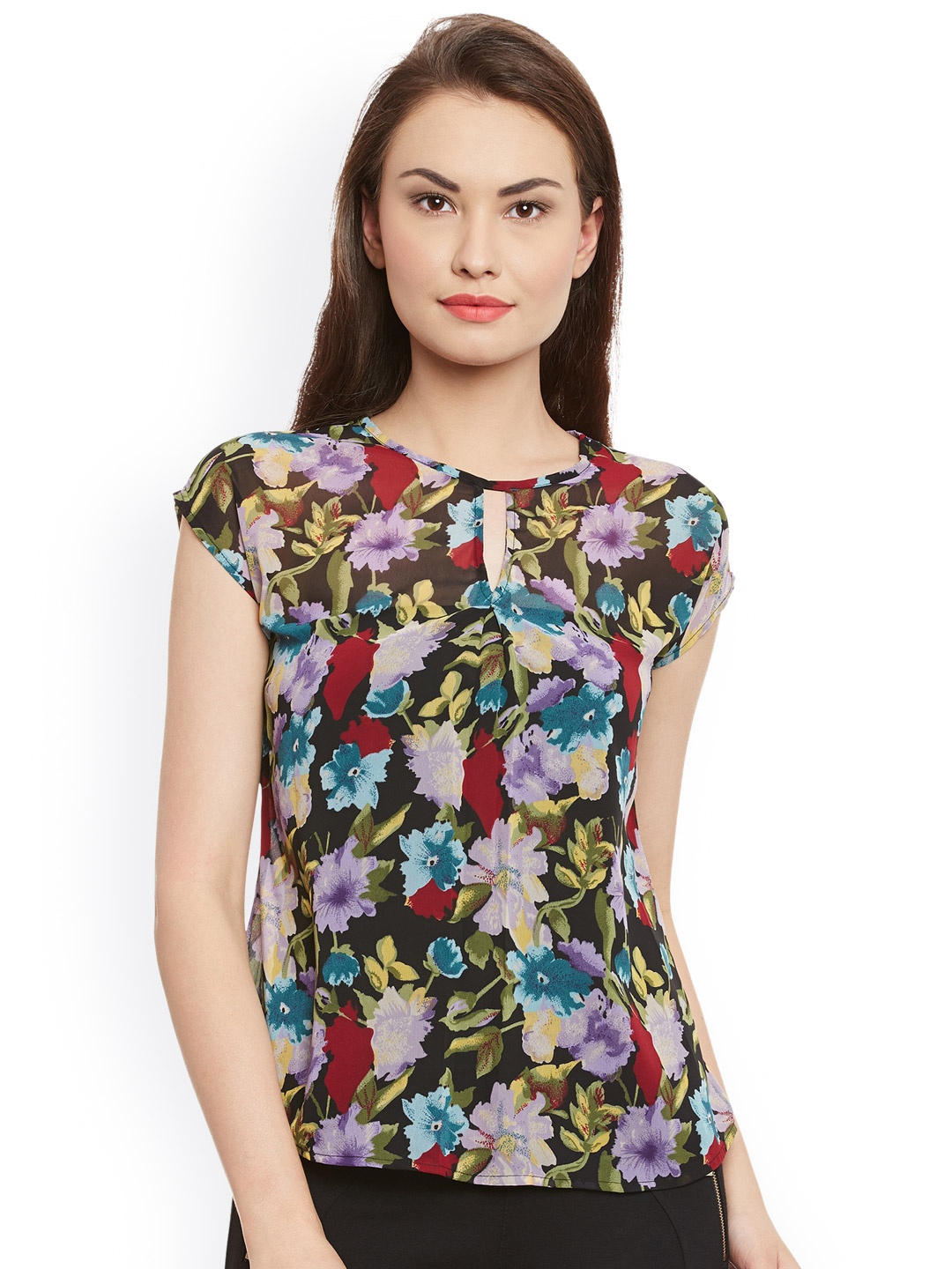 

WISSTLER Women Multicoloured Floral Print Top, Multi