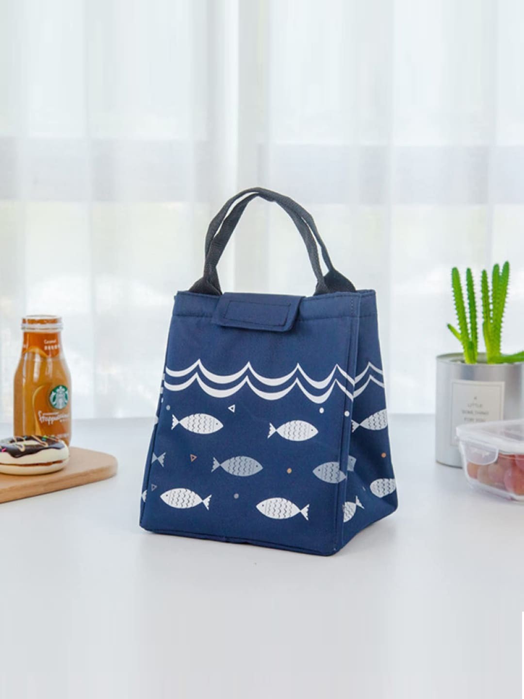 

HOUSE OF QUIRK Blue Printed Lunch Bag