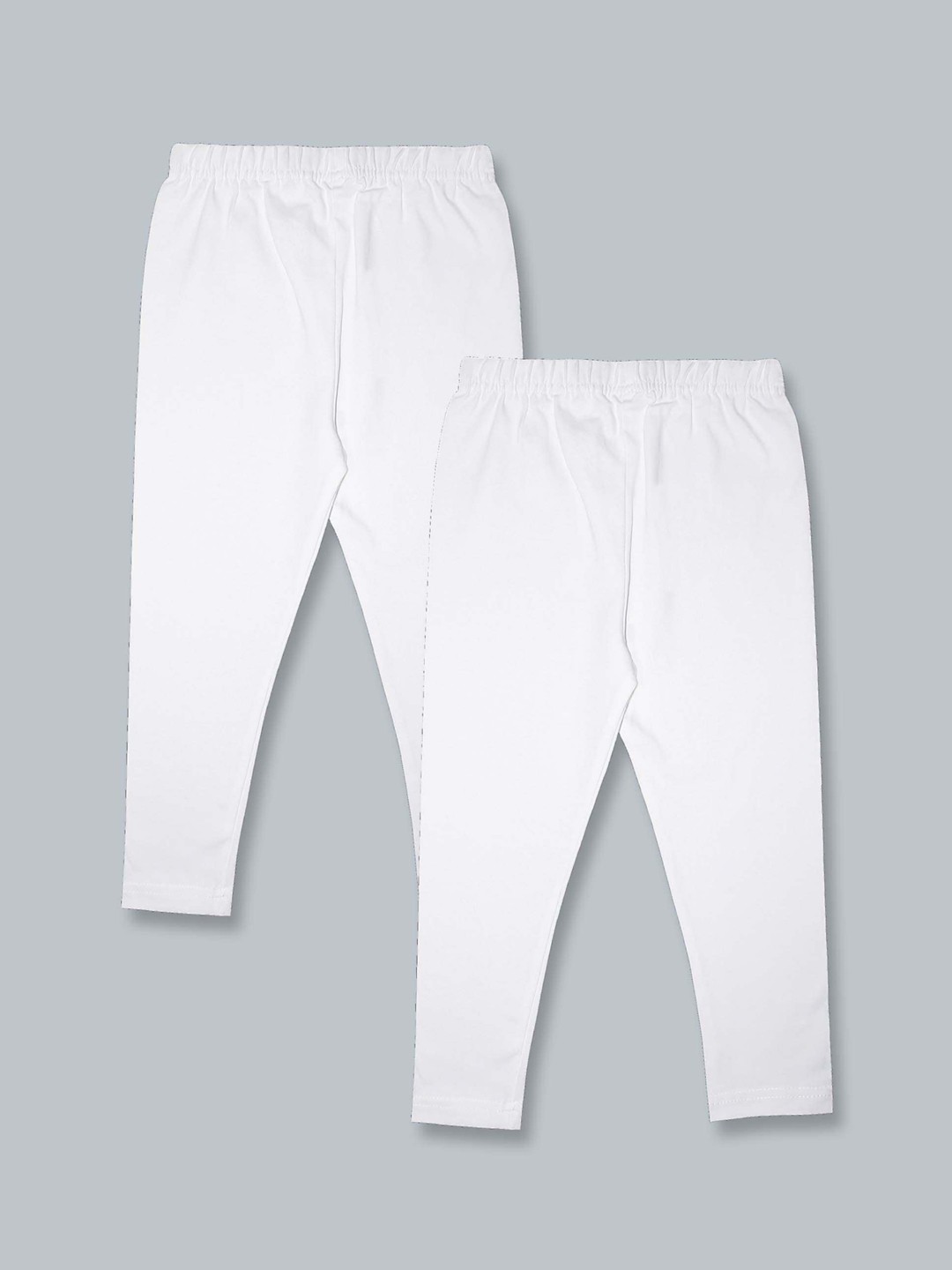 

KiddoPanti Girls Set of 2 Solid Ankle-Length Leggings, White