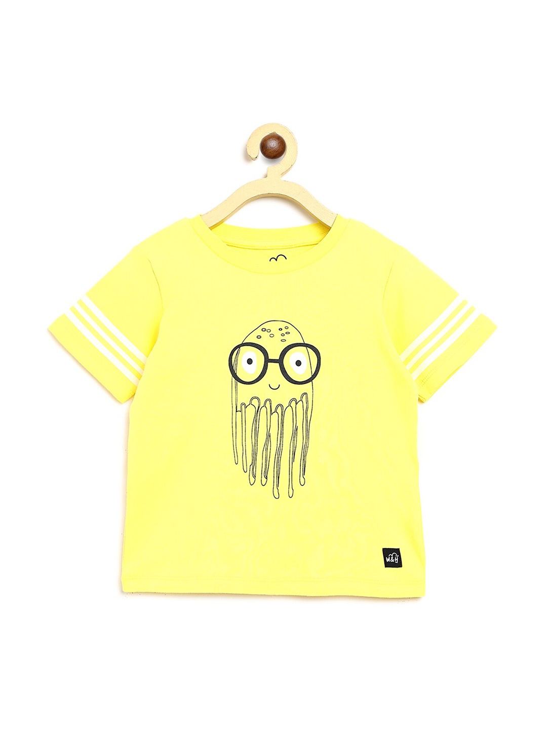

Whistle & Hops Kids Yellow Printed Organic Cotton Sustainable T-shirt