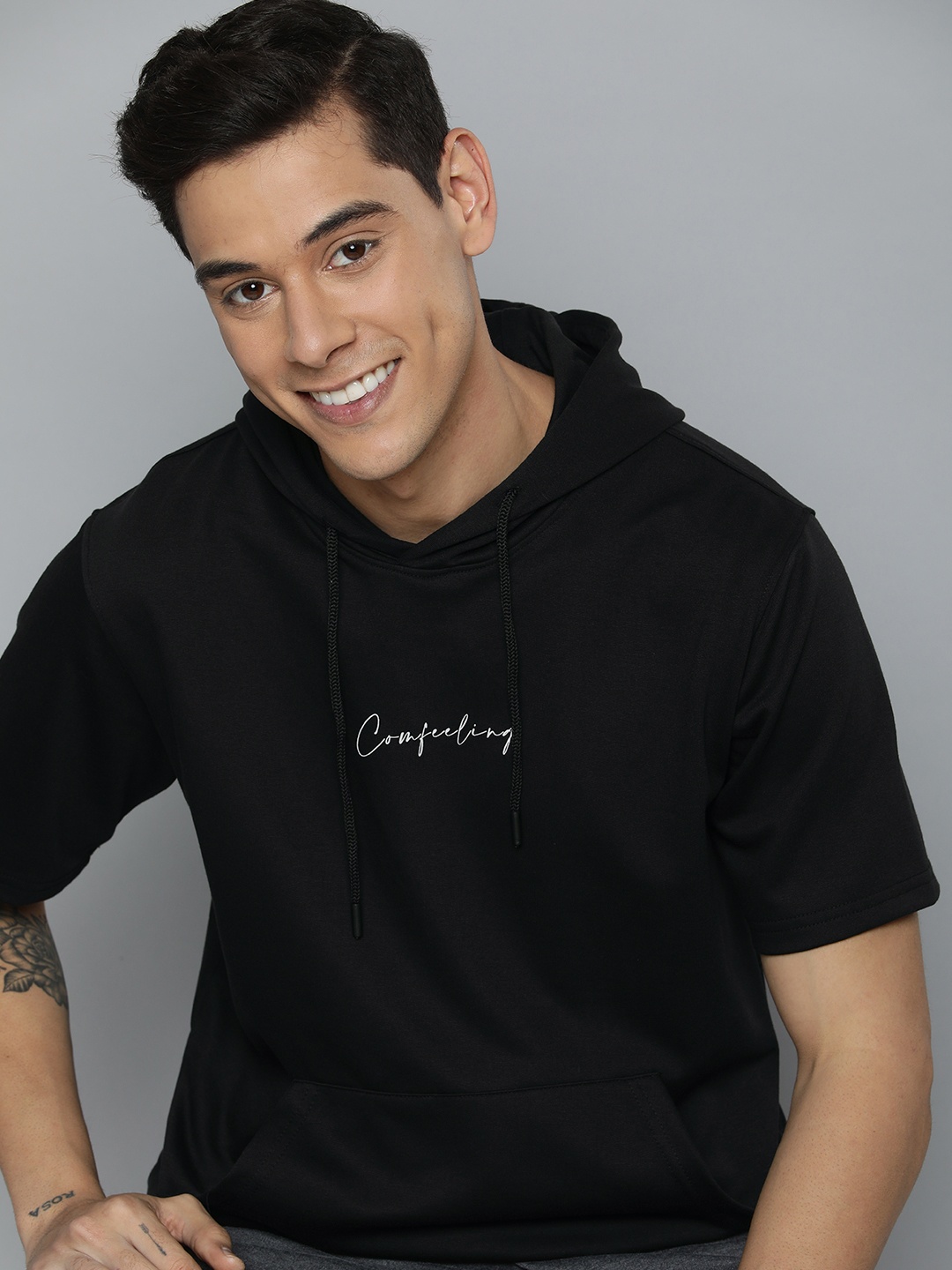 

M&H Easy Men Black Hooded Sweatshirt