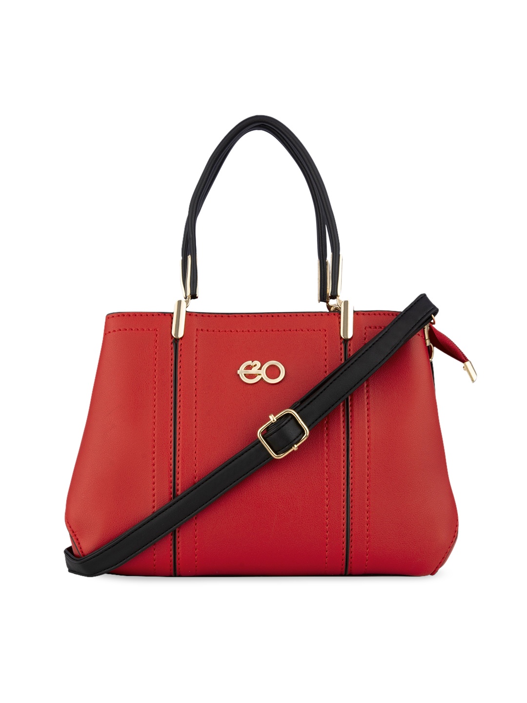 

E2O Red women's PU Shopper Handheld Bag with Applique