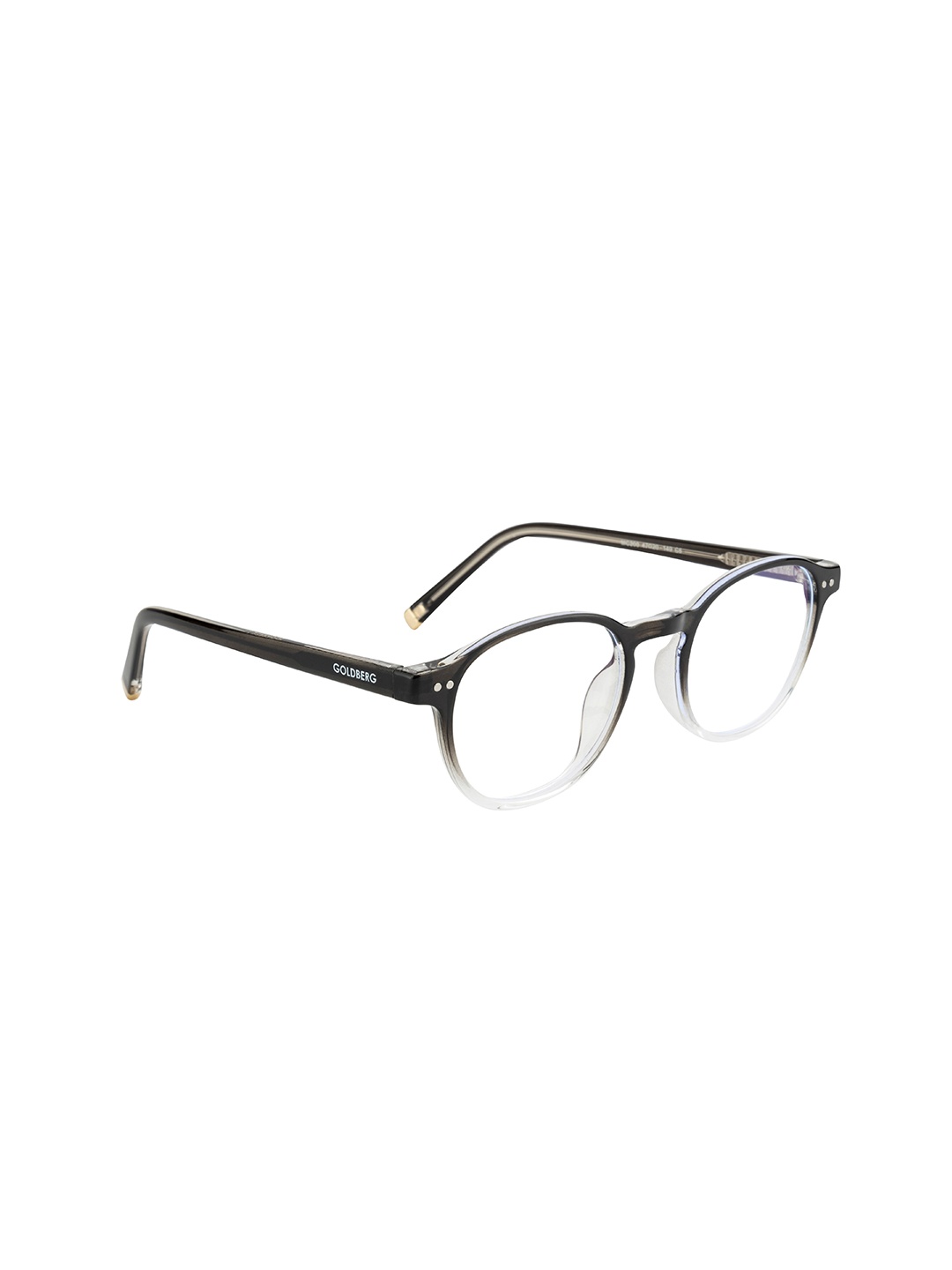 

Gold Berg Unisex Black & Transparent Full Rim Round Frames Eyeglasses