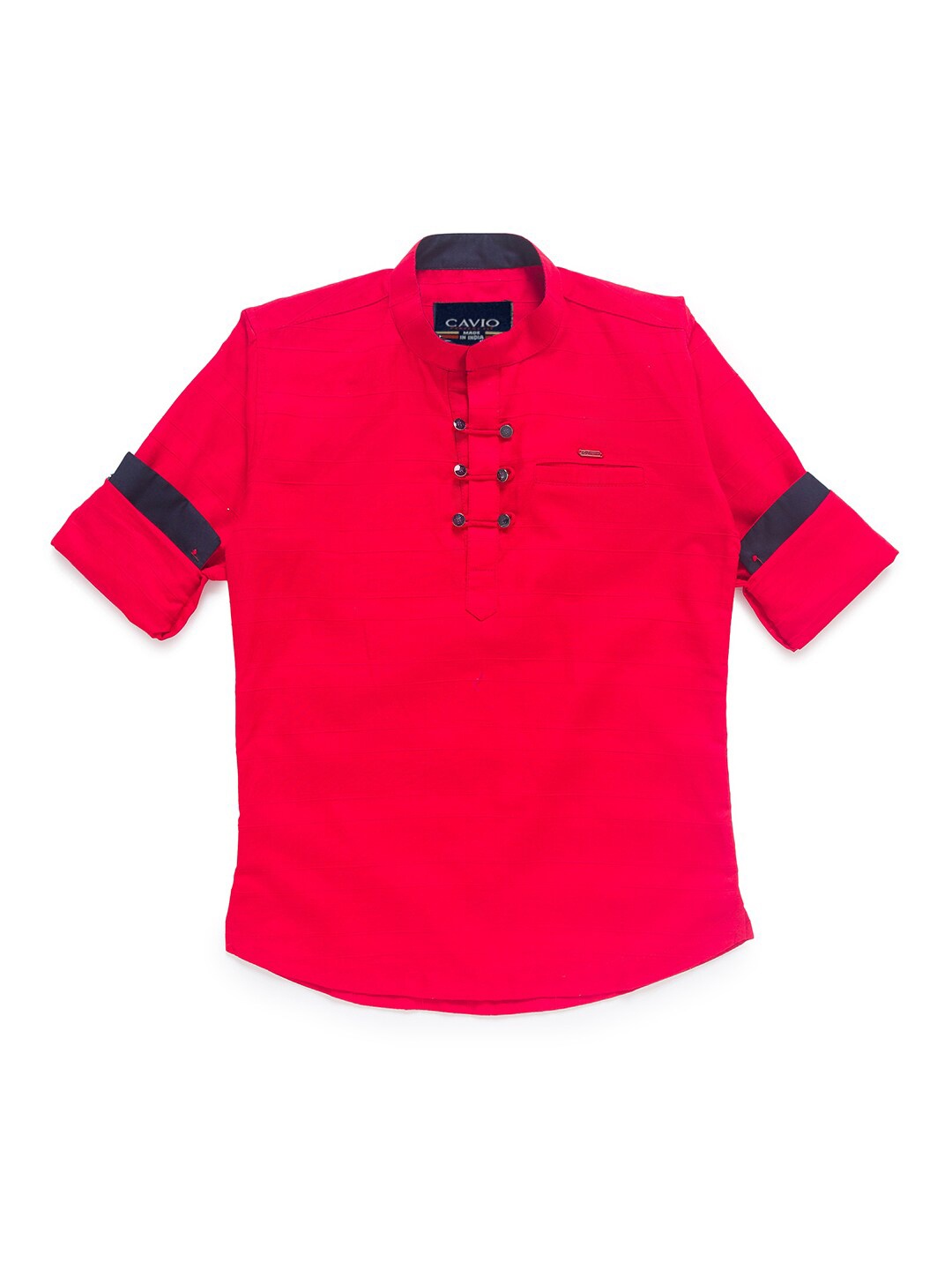 

CAVIO Boys Red Pure Cotton Casual Shirt