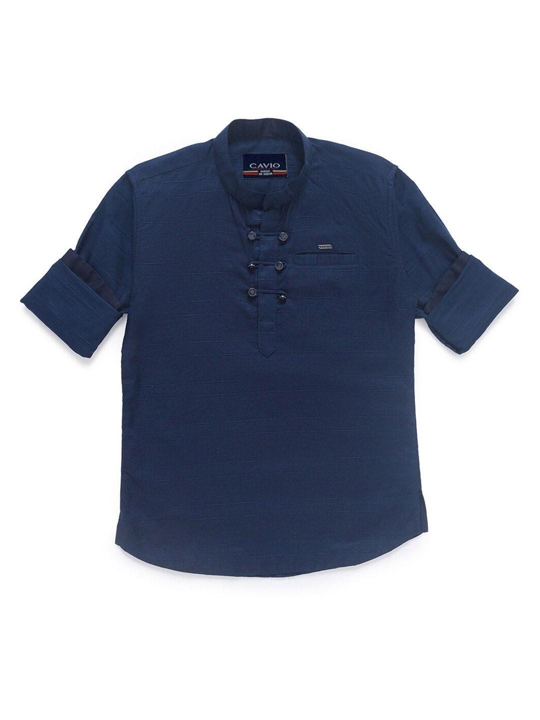 

CAVIO Boys Navy Blue Pure Cotton Casual Shirt