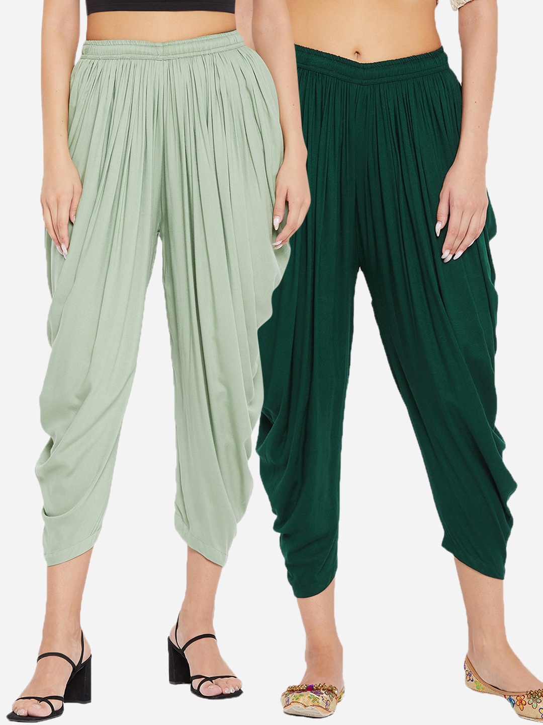 

Clora Creation Pack of 2 Green Dhoti Pants