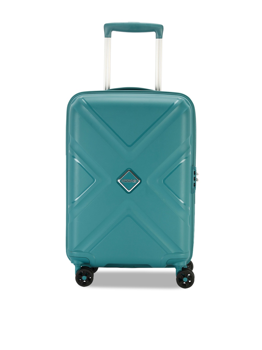 

AMERICAN TOURISTER KROSSPLUS Textured Hard-Sided Trolley Bag, Blue