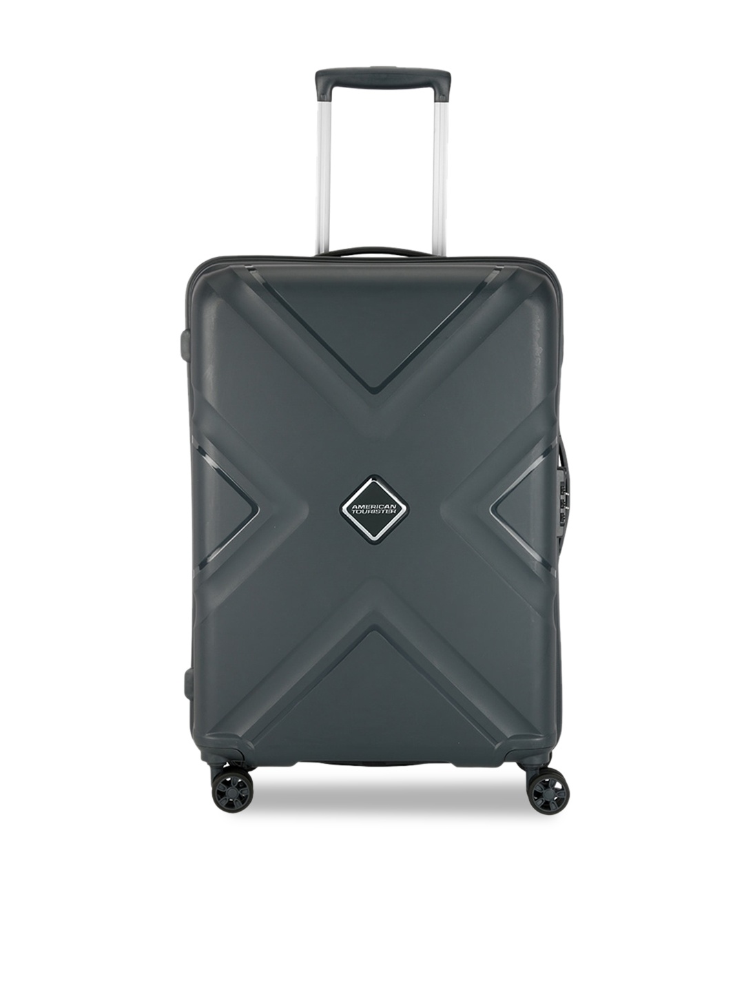 

AMERICAN TOURISTER Black Textured Hard-Sided Trolley Bag