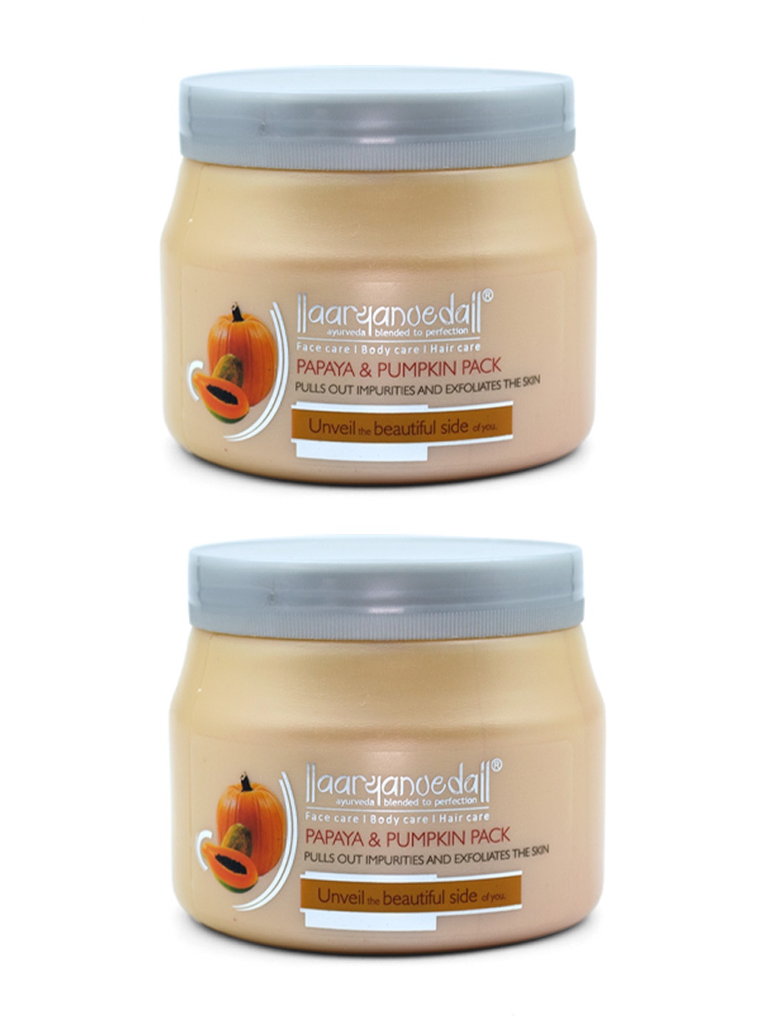 

Aryanveda Set Of 2 Papaya & Pumpkin Pack For Deep Purification, Multi