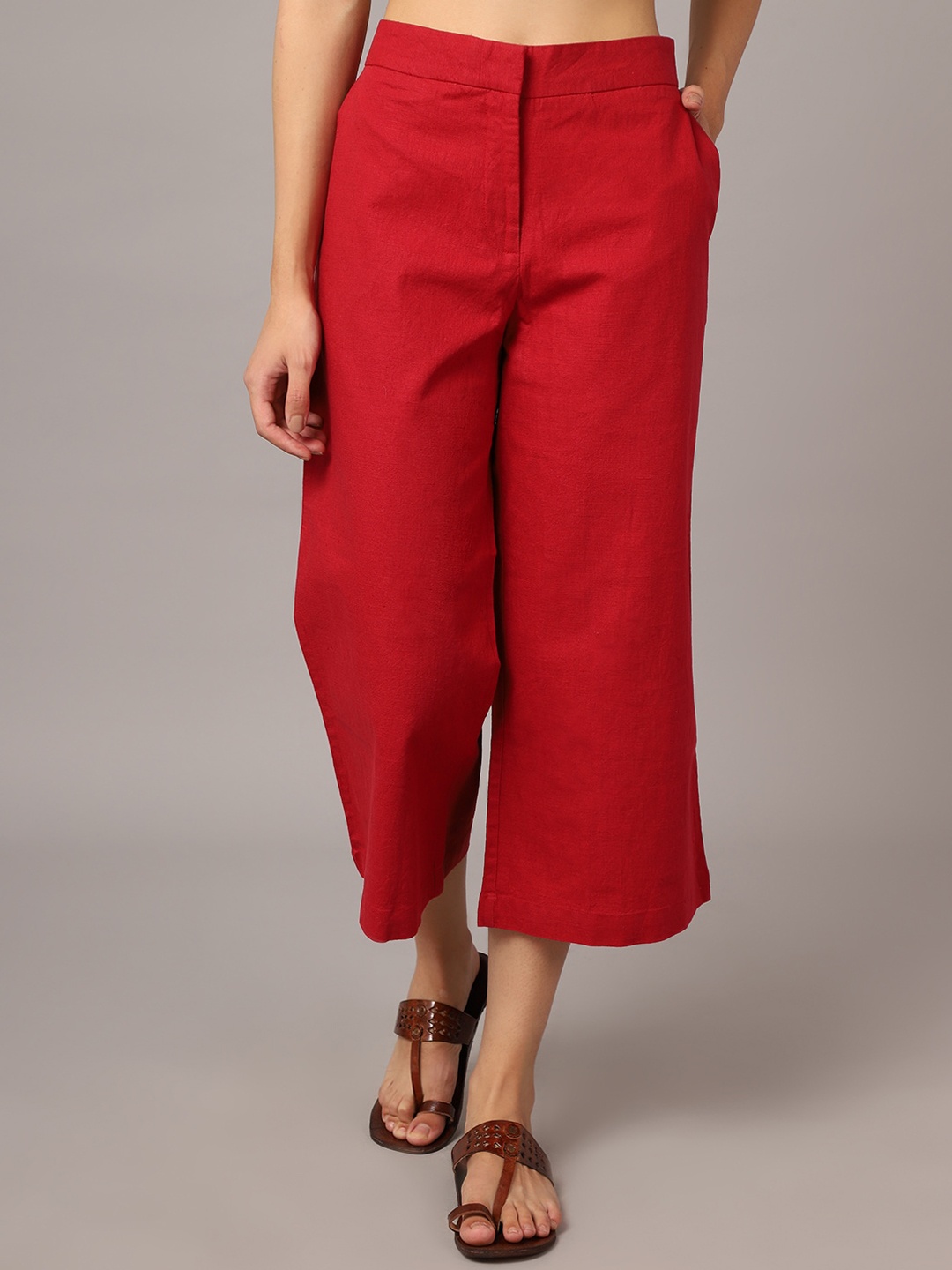 

Crozo By Cantabil Women Red Culottes Trousers