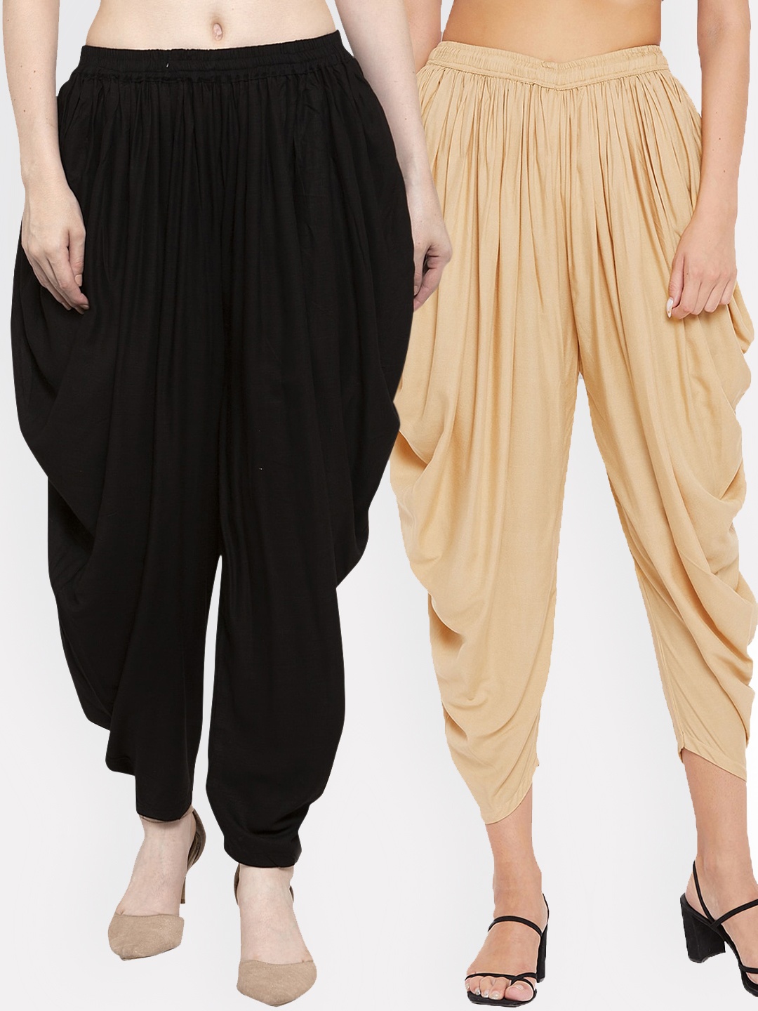 

Clora Creation Women Pack of 2 Solid Dhoti Salwar, Black