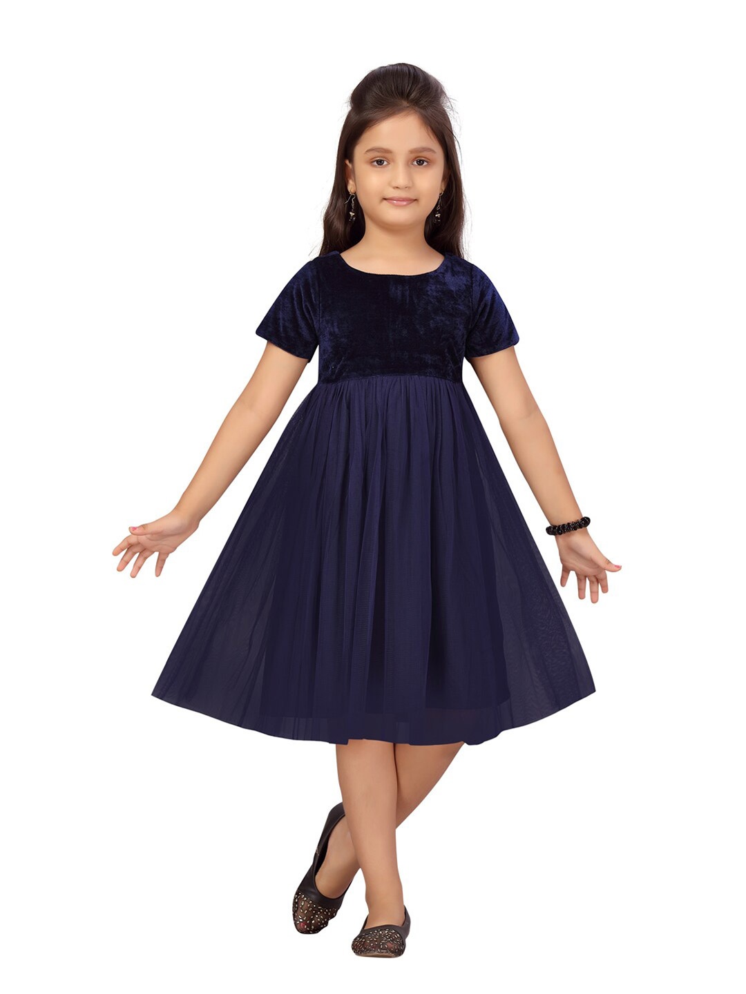

Aarika Navy Blue Velvet Dress