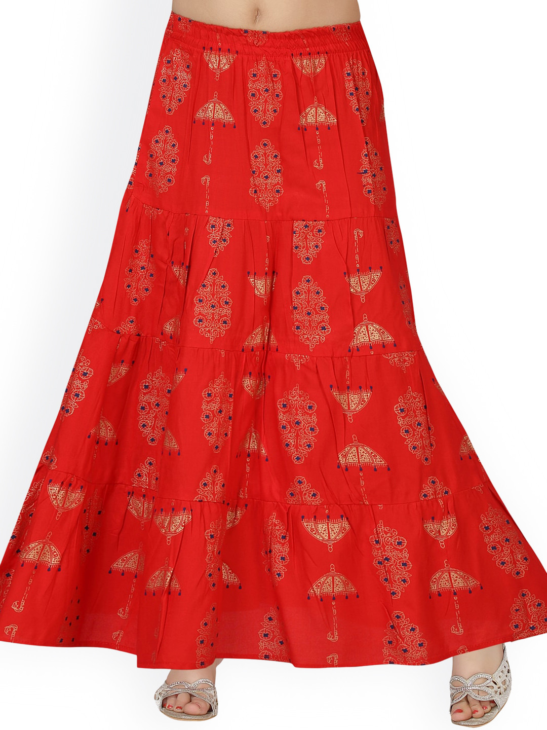 

Aarika Girls Red Printed Maxi Skirts