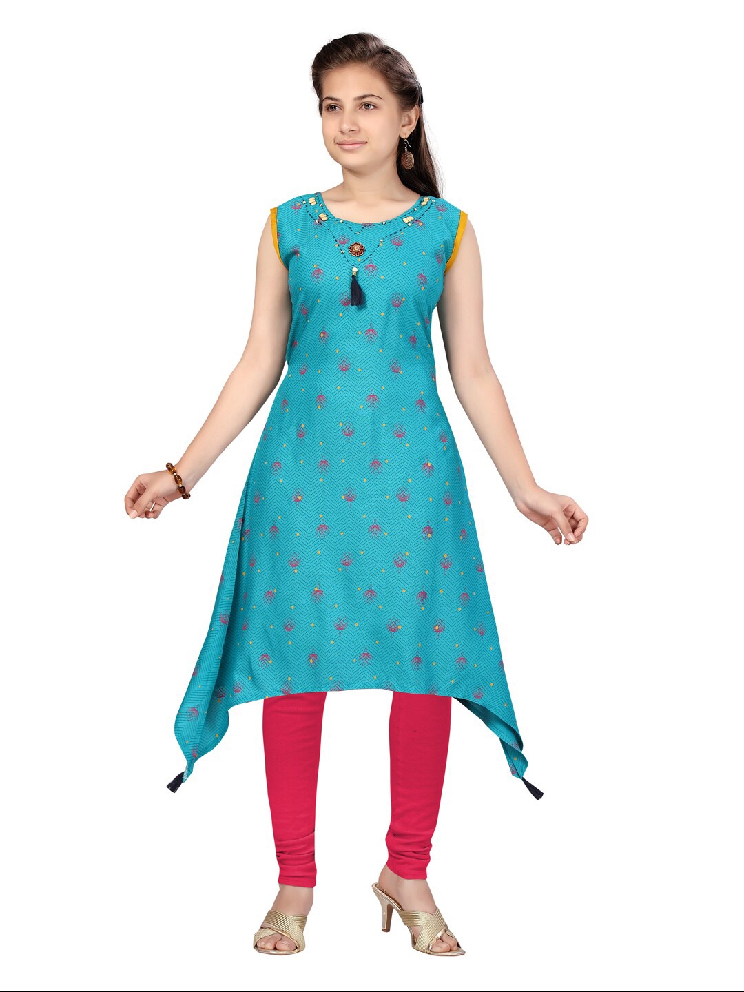 

Aarika Turquoise Blue Floral Printed Kurta