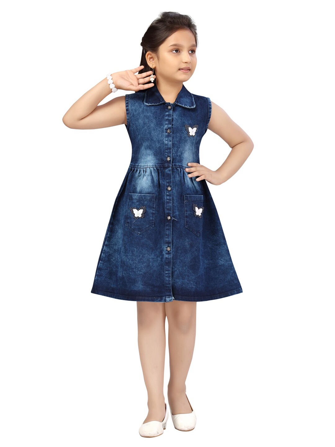 

Aarika Blue Denim Shirt Dress
