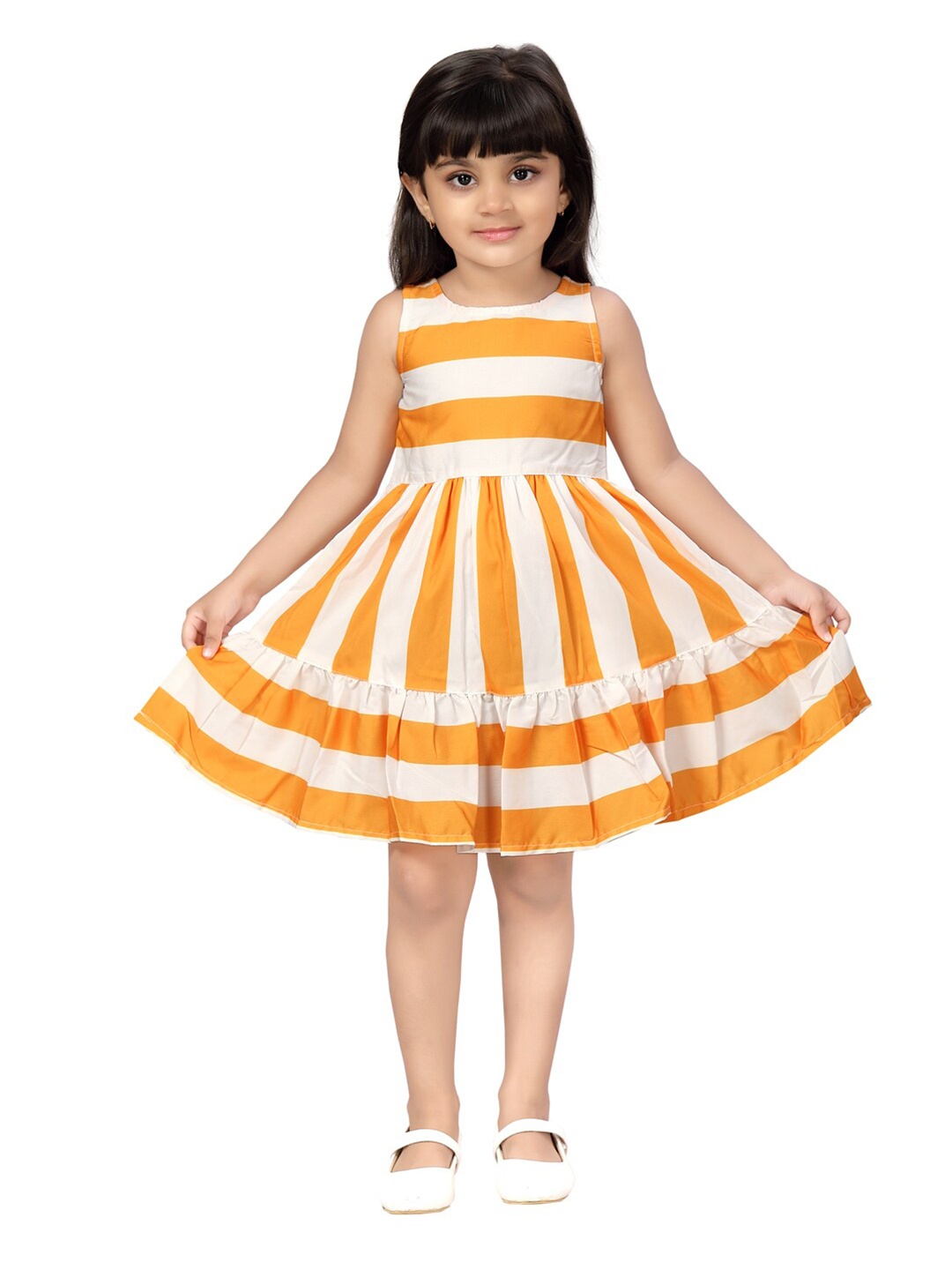 

Aarika Orange & White Striped Dress