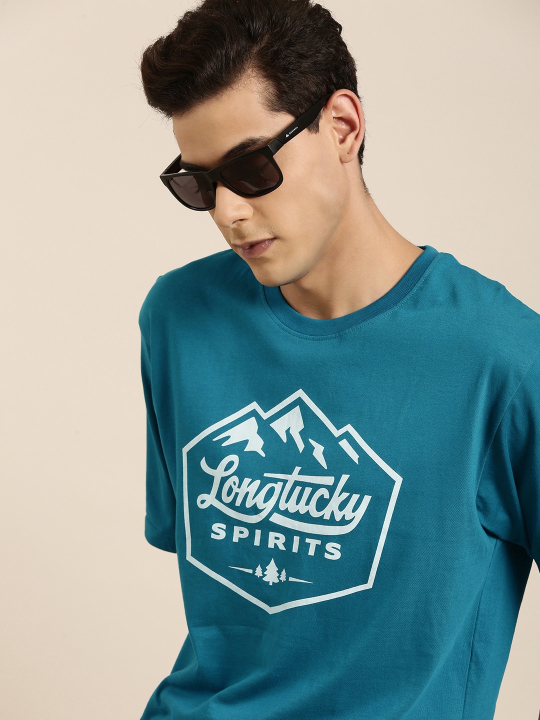 

DILLINGER Men Blue Typography Printed Pure Cotton Oversized T-shirt