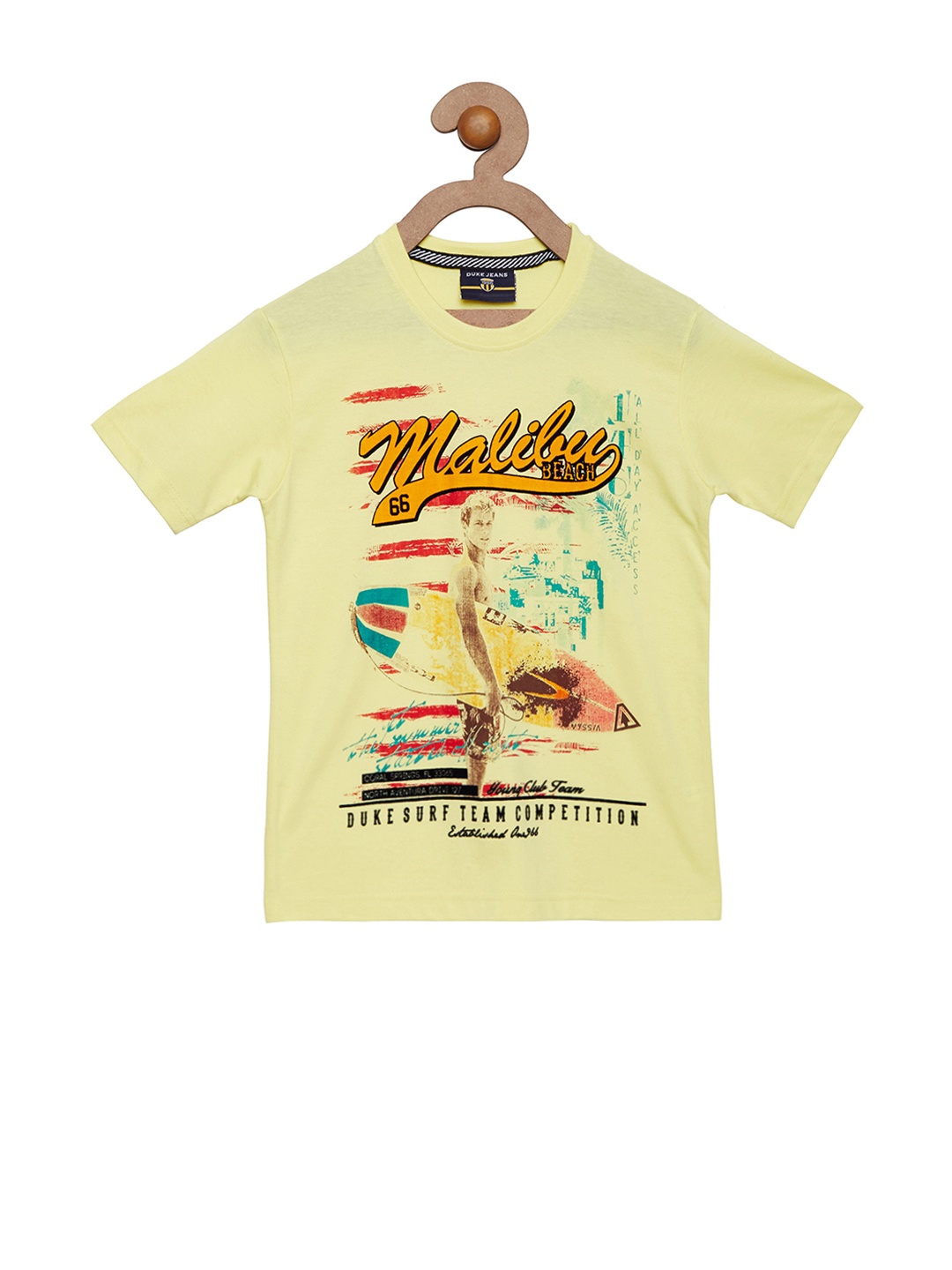 

Duke Boys Yellow Printed Round Neck T-shirt