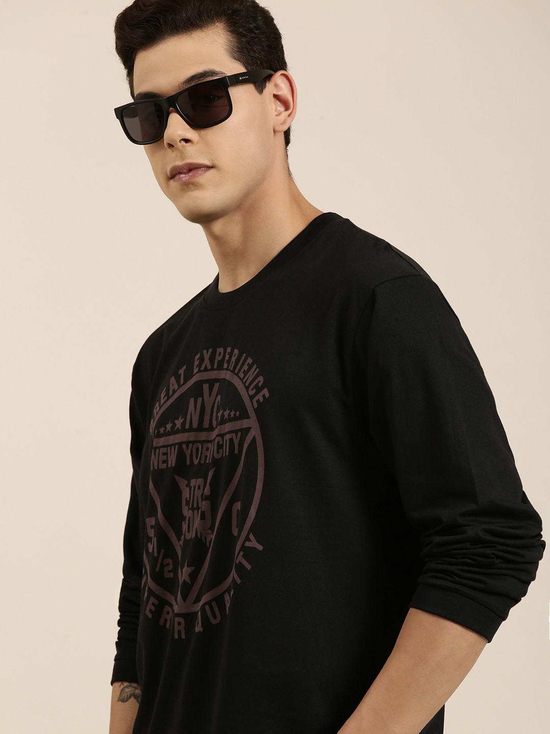 

DILLINGER Men Black Printed Pure Cotton Oversized T-shirt