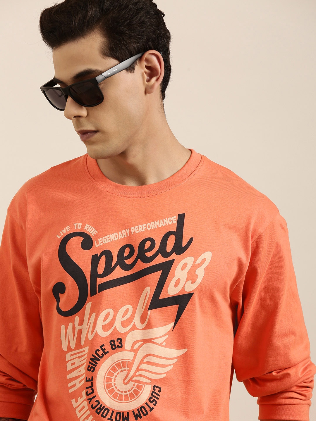 

DILLINGER Men Coral Typography Printed Pure Cotton Oversized T-shirt