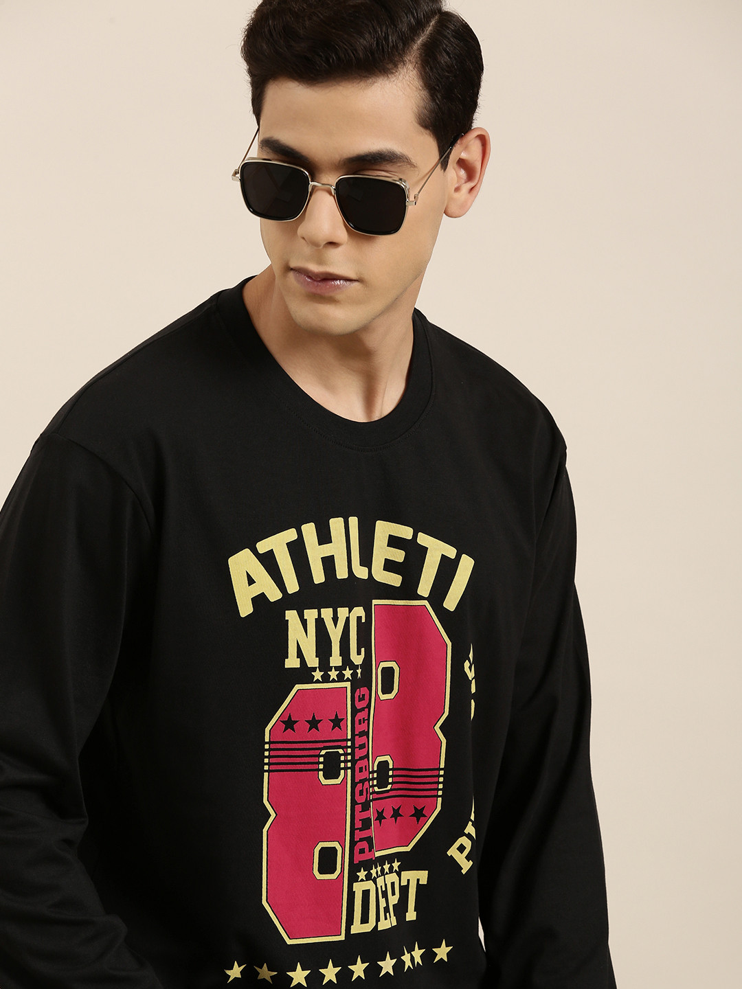 

DILLINGER Men Black Typography Printed Pure Cotton Oversized T-shirt