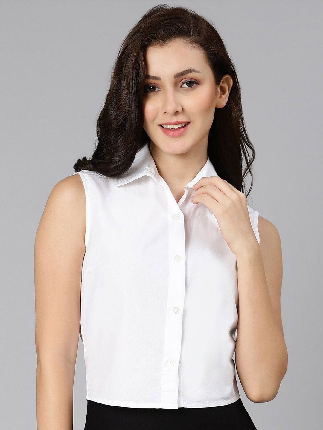 

Oxolloxo Women White Casual Shirt