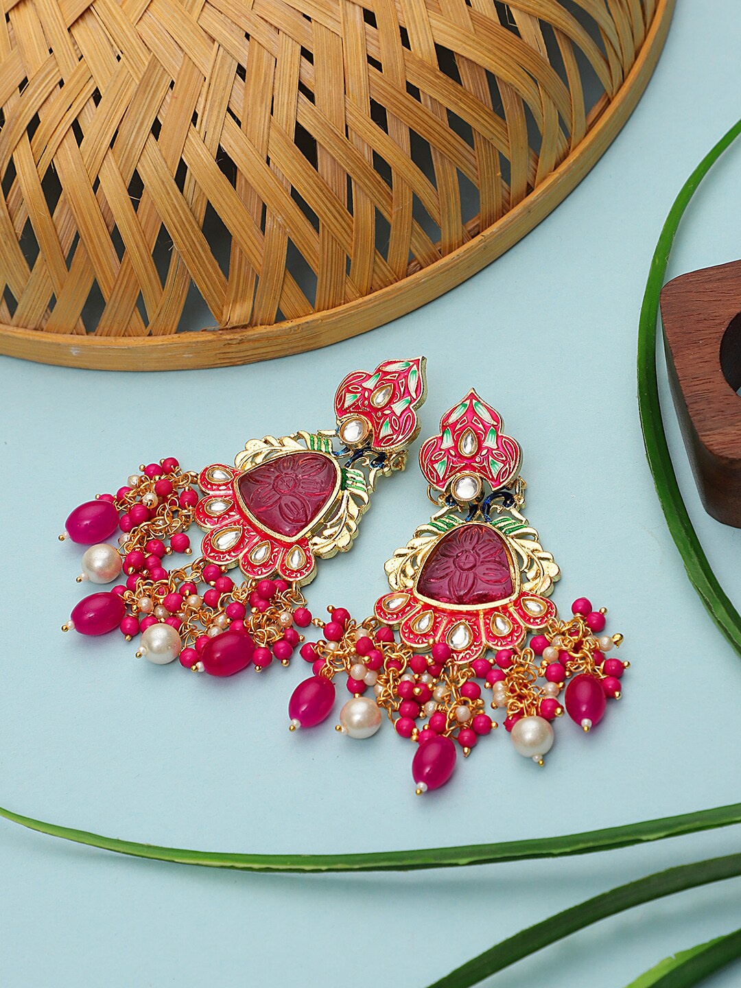 

STEORRA JEWELS Pink Classic Drop Earrings