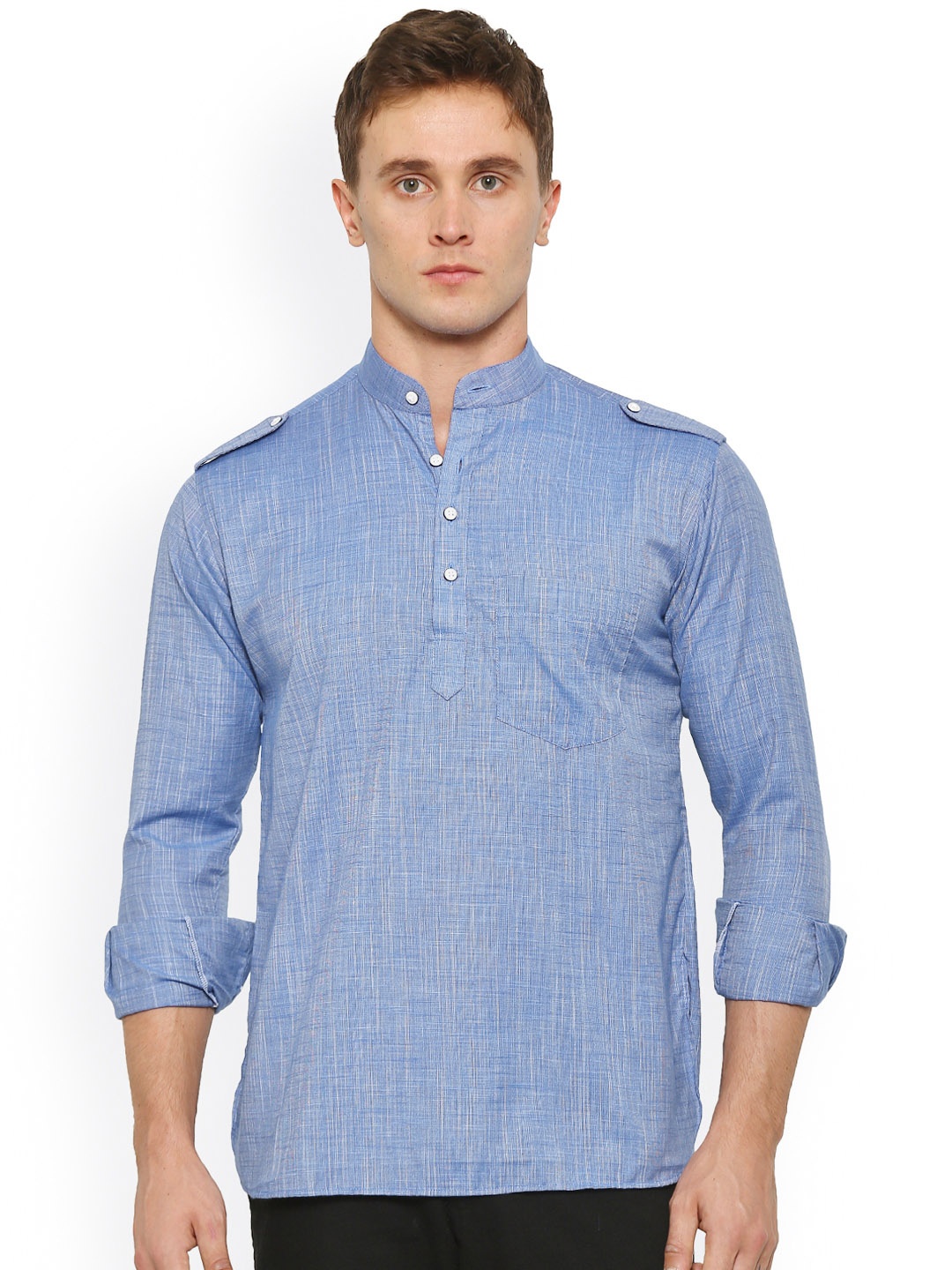 

Shaftesbury London Men Blue Short Kurta