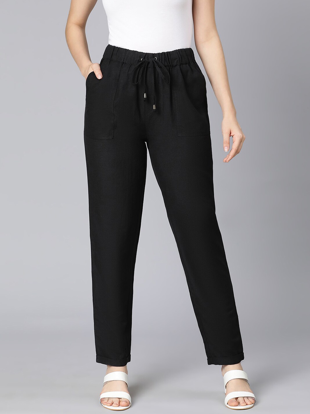 

Oxolloxo Women Black Trousers