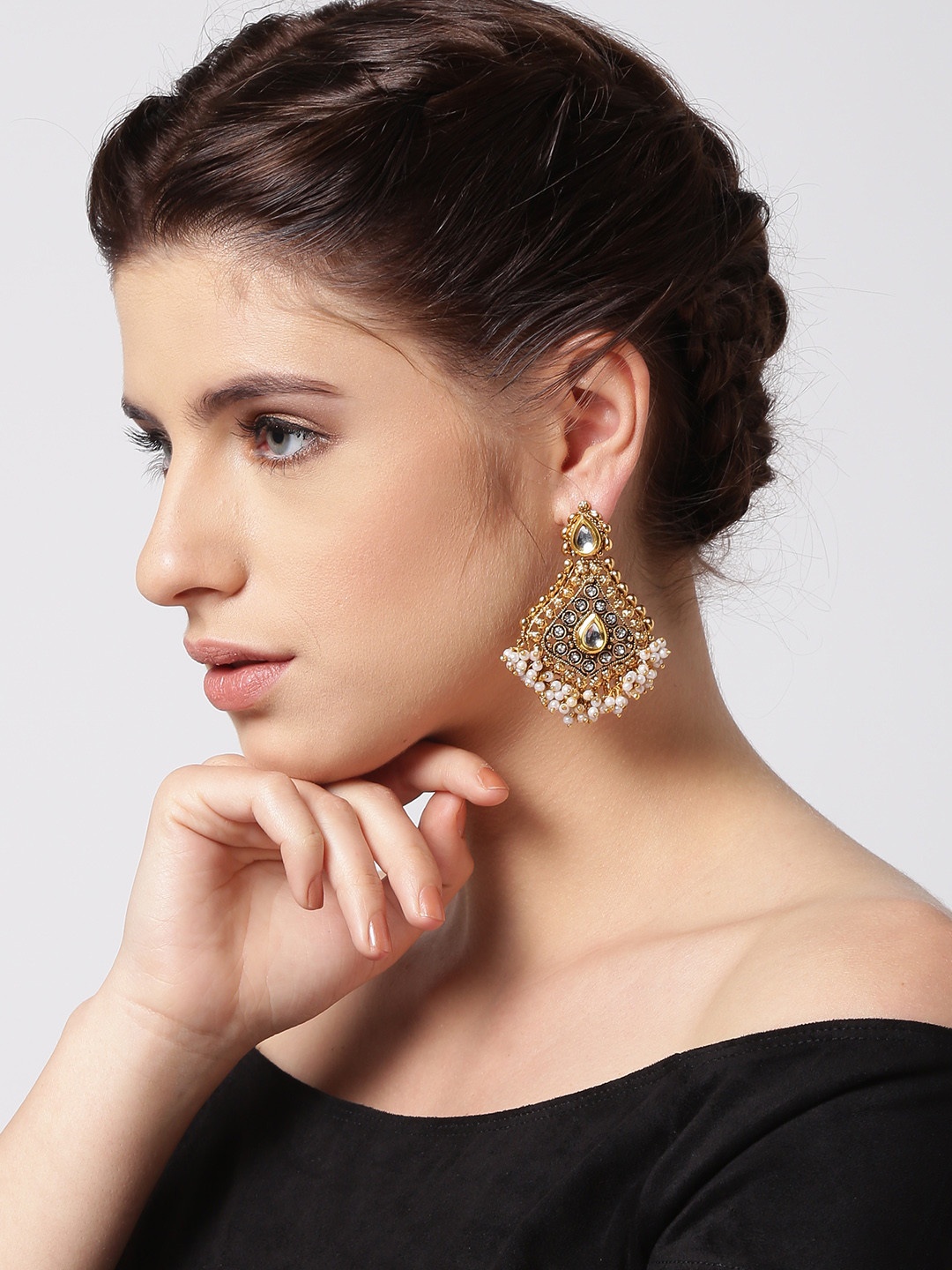 

PANASH Gold-Toned Classic Drop Earrings