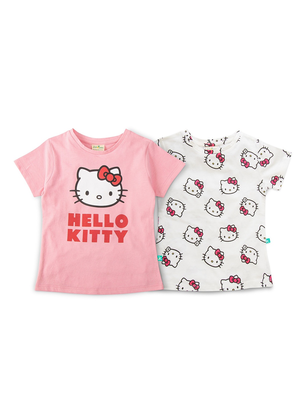 

JusCubs Girls Multicoloured 2 Hello Kitty Printed Applique T-shirt, Multi