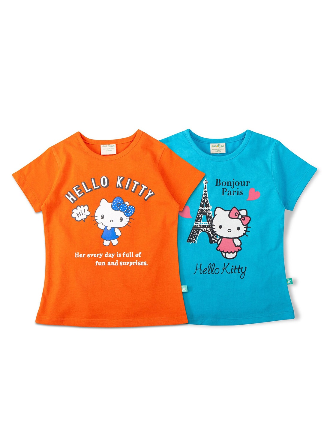 

JusCubs Girls Multicoloured Typography 2 Hello Kitty Printed Applique T-shirt, Multi