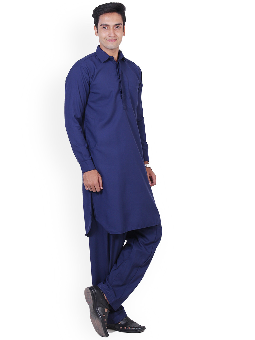 

Benstoke Men Navy Blue Kurta with Salwar