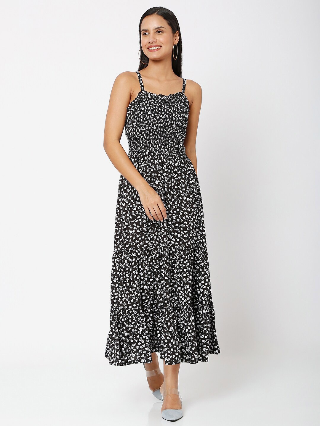 Smarty Pants Black Floral Maxi Dress