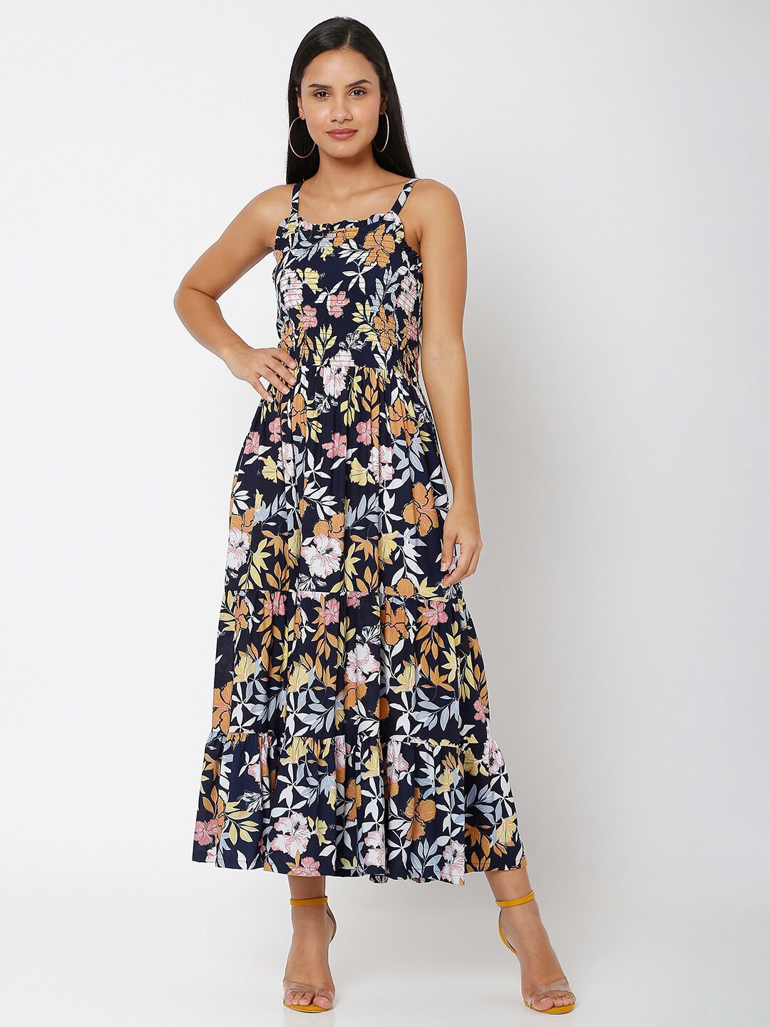 Smarty Pants Blue Floral Midi Dress
