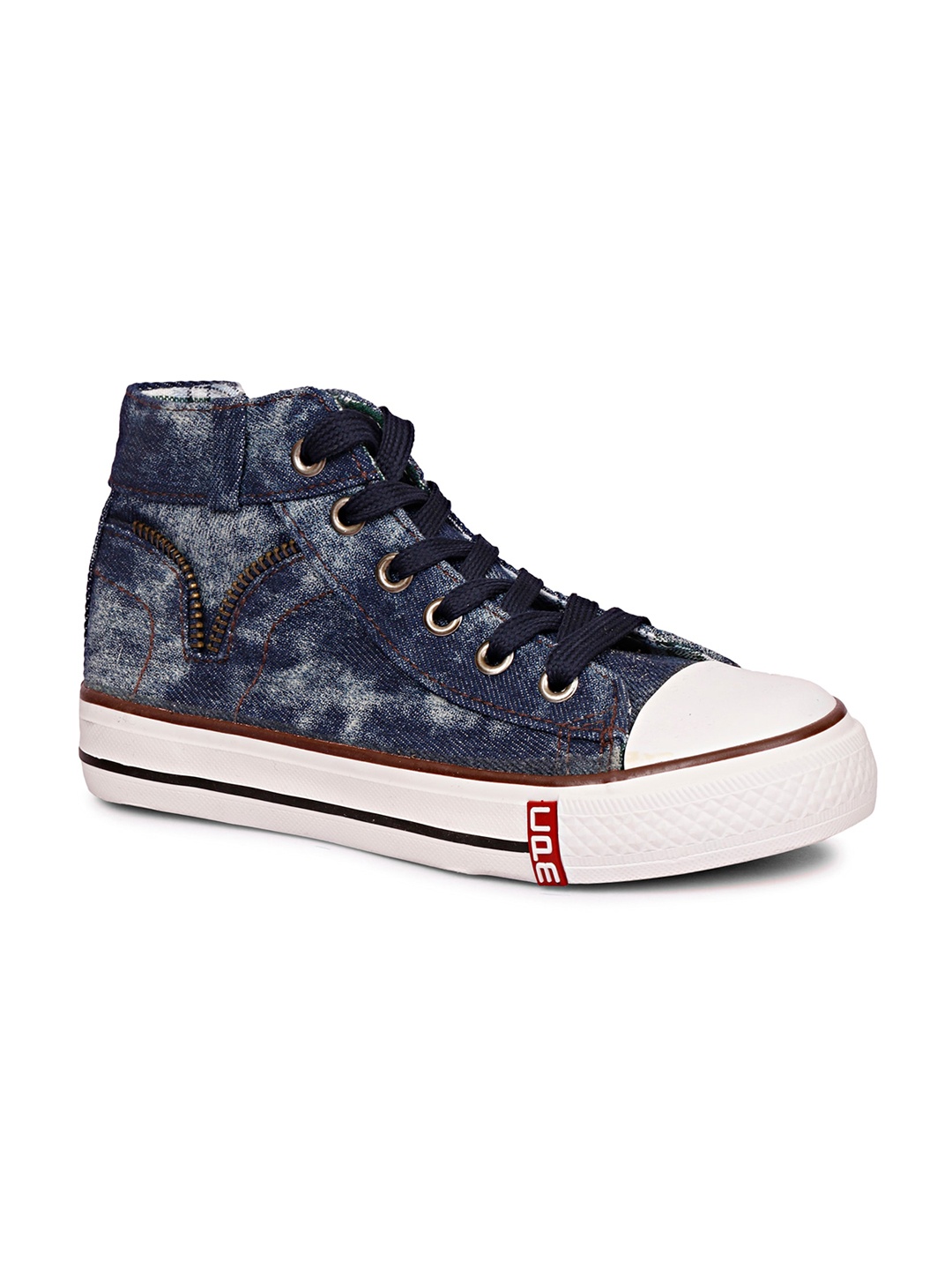 

CIPRAMO SPORTS Boys Navy Blue Printed High-Top Sneakers