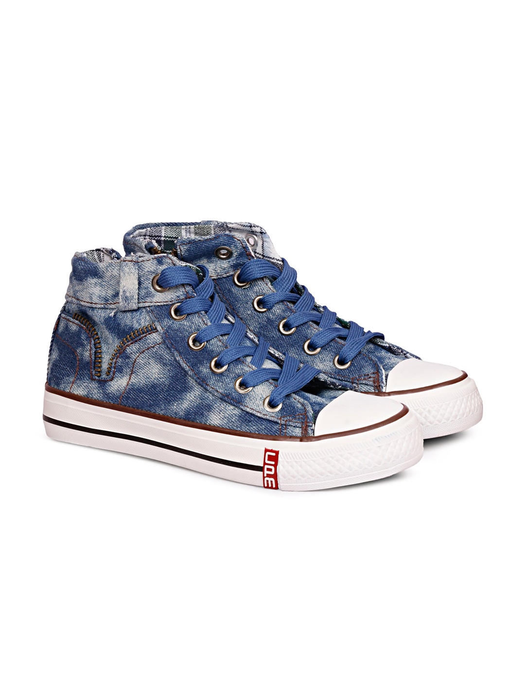 

CIPRAMO SPORTS Boys Blue Printed High-Top Sneakers