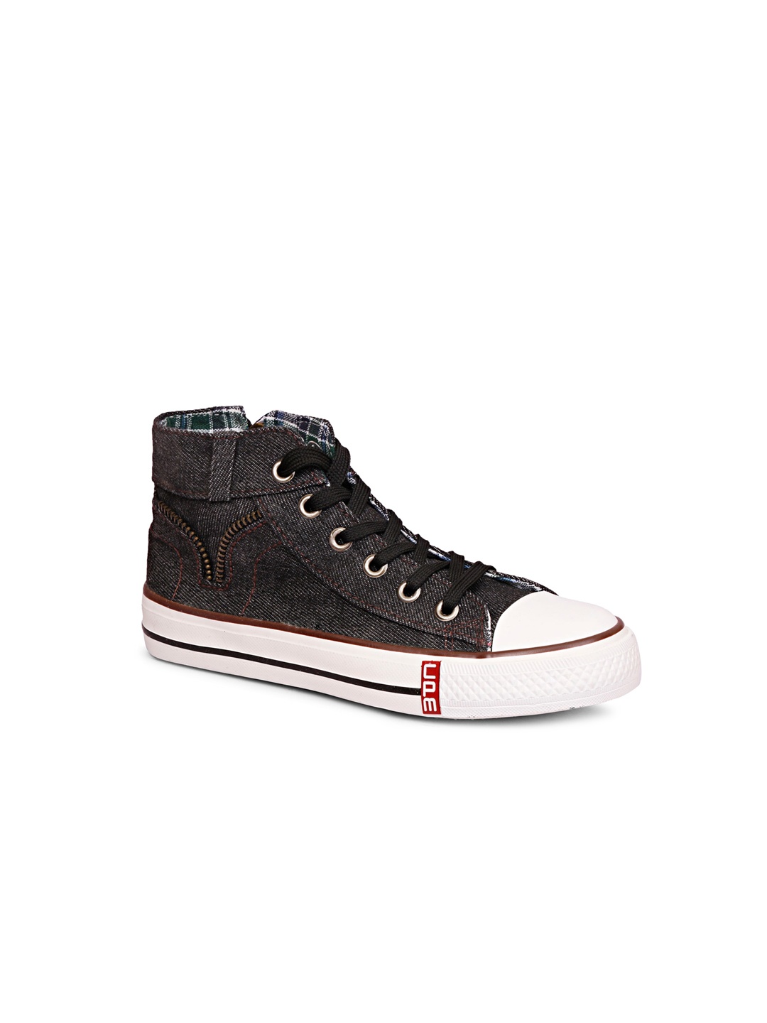 

CIPRAMO SPORTS Boys Black Colourblocked High-Top Sneakers