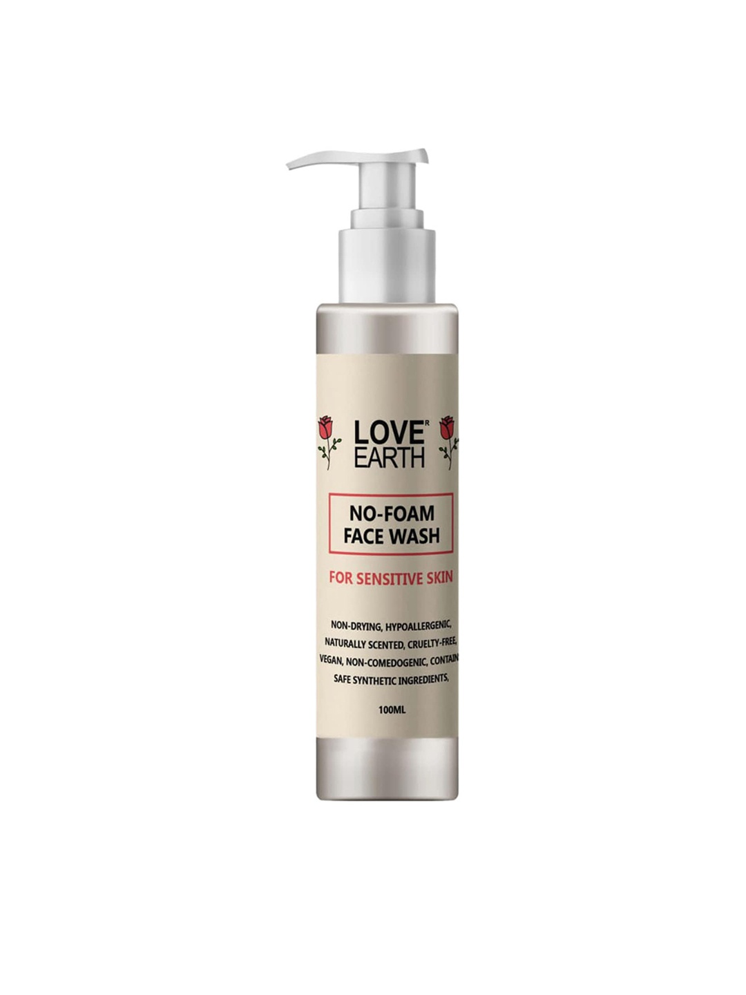 

LOVE EARTH No Foam Vegan Face Wash For Sensitive Skin with Aloe Vera & Green Tea - 100 ml, Beige