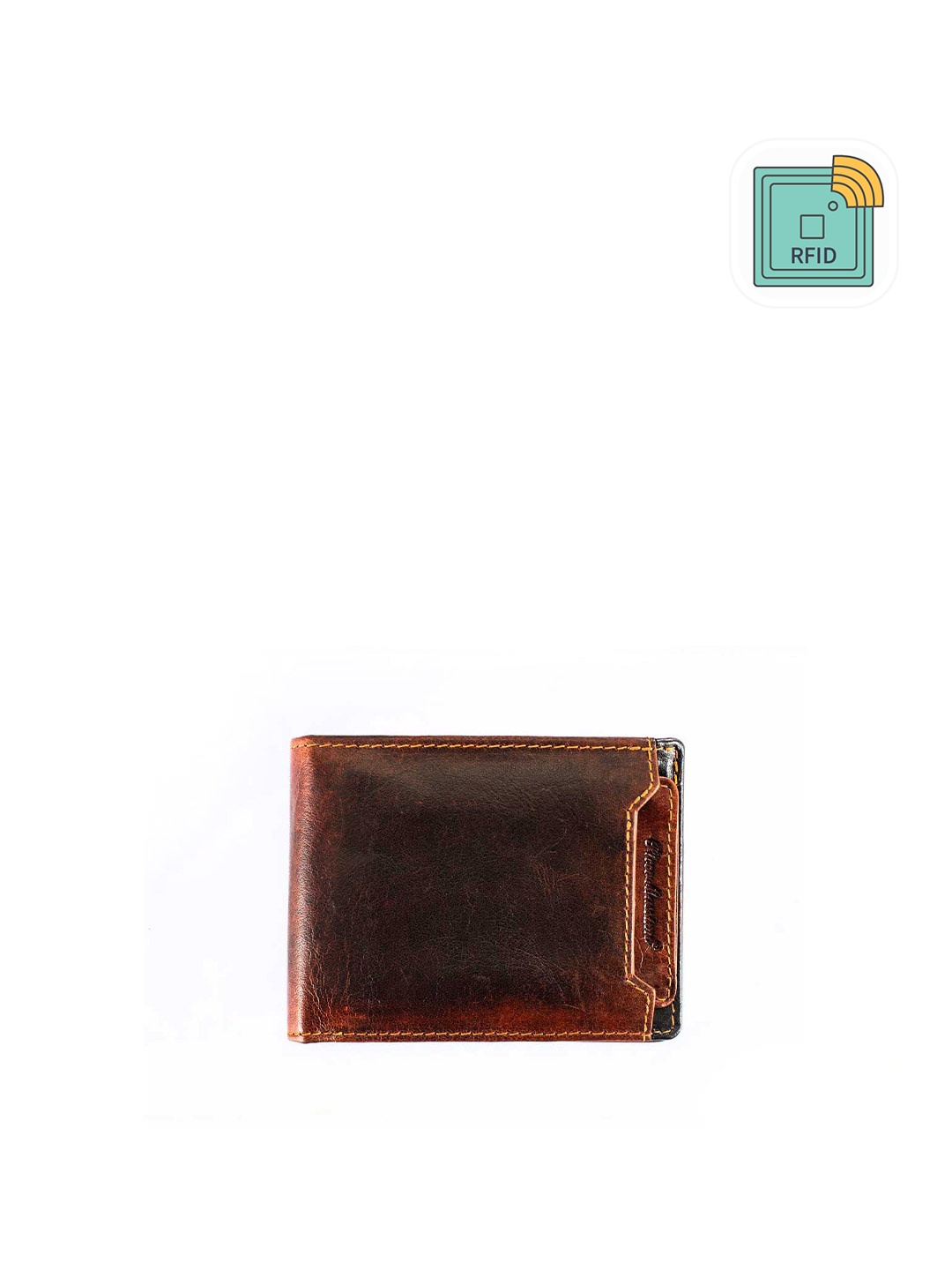 

Picco Massimo Men Brown Leather Two Fold Wallet
