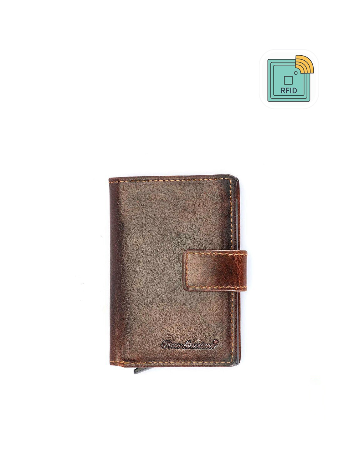 

Picco Massimo Unisex Brown Leather Card Holder