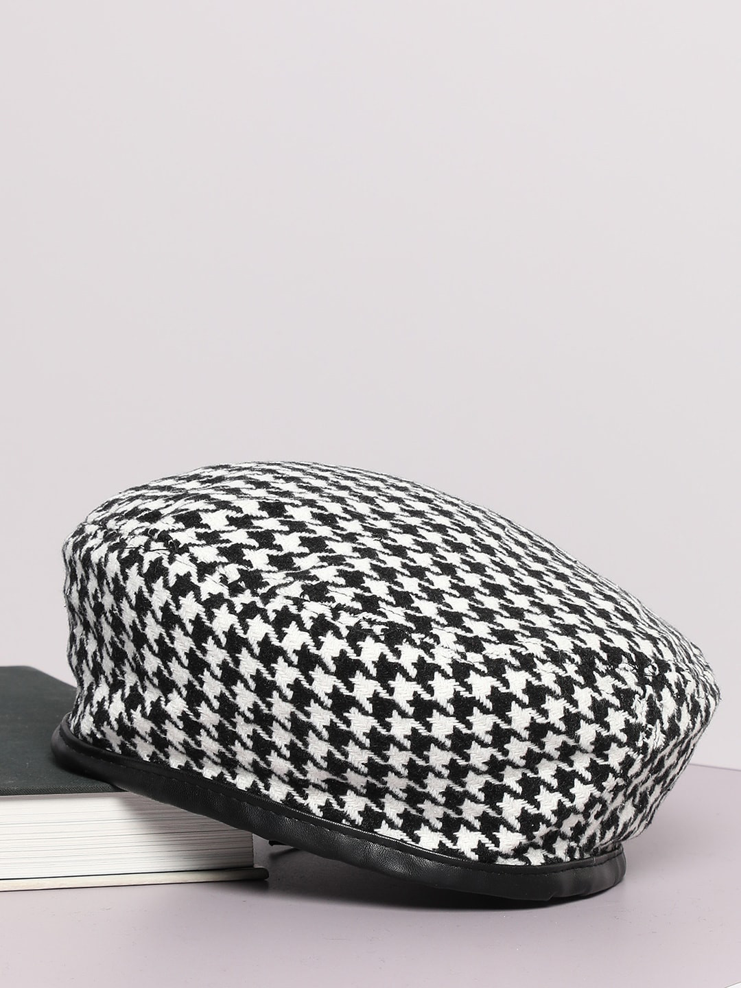 

HAUTE SAUCE by Campus Sutra Women Black & white Checked Beret Hat