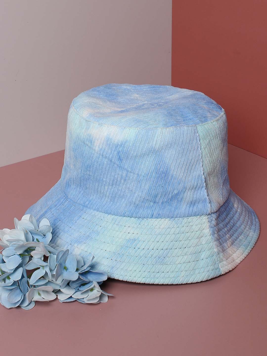 

HAUTE SAUCE By Campus Sutra Women Blue & White Tie-Dye Printed Bucket Cap