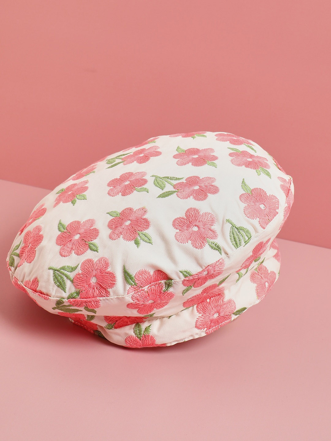 

HAUTE SAUCE by Campus Sutra Women Pink & White Floral Vintage Breton Hat
