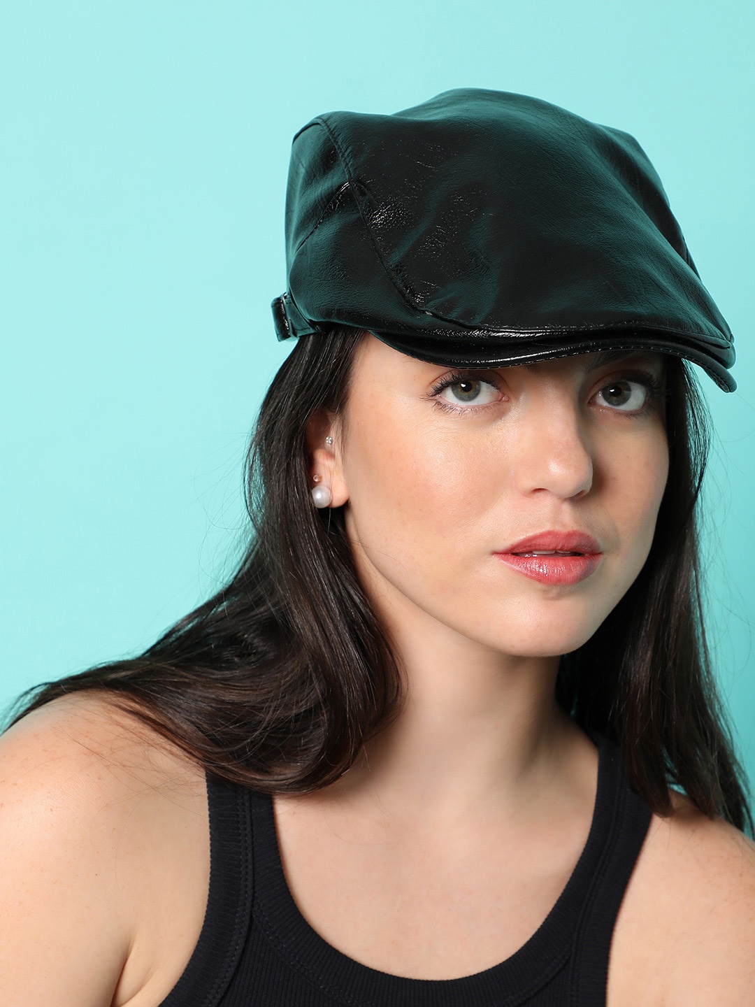 

HAUTE SAUCE by Campus Sutra Women Black Solid Beret Cap