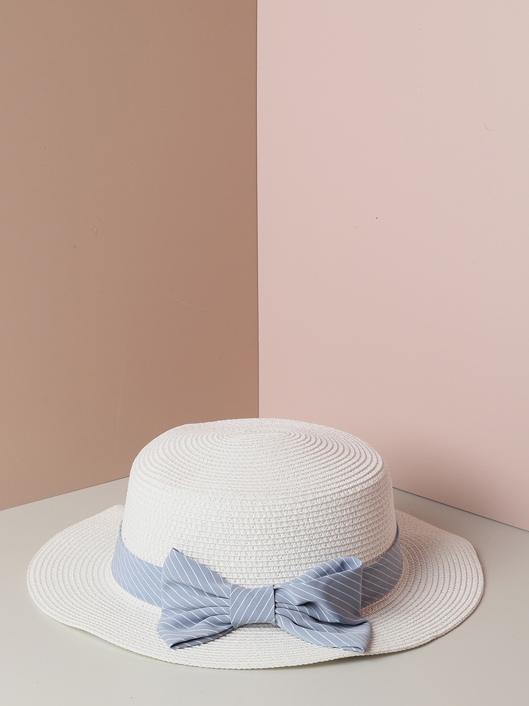 

HAUTE SAUCE by Campus Sutra Women Off-White & Blue Textured Sun Hat