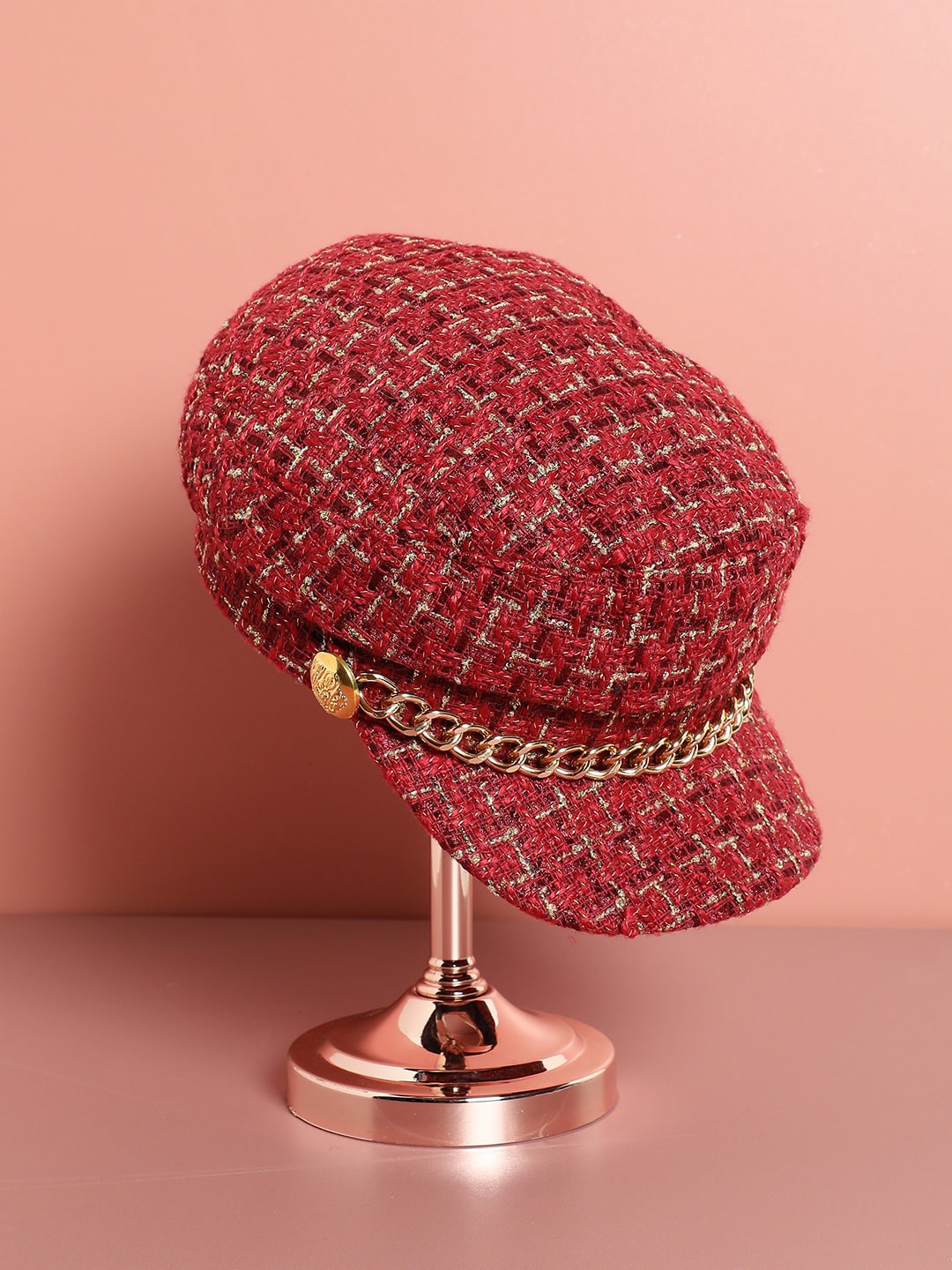 

HAUTE SAUCE by Campus Sutra Women Red Textured Berton Hat