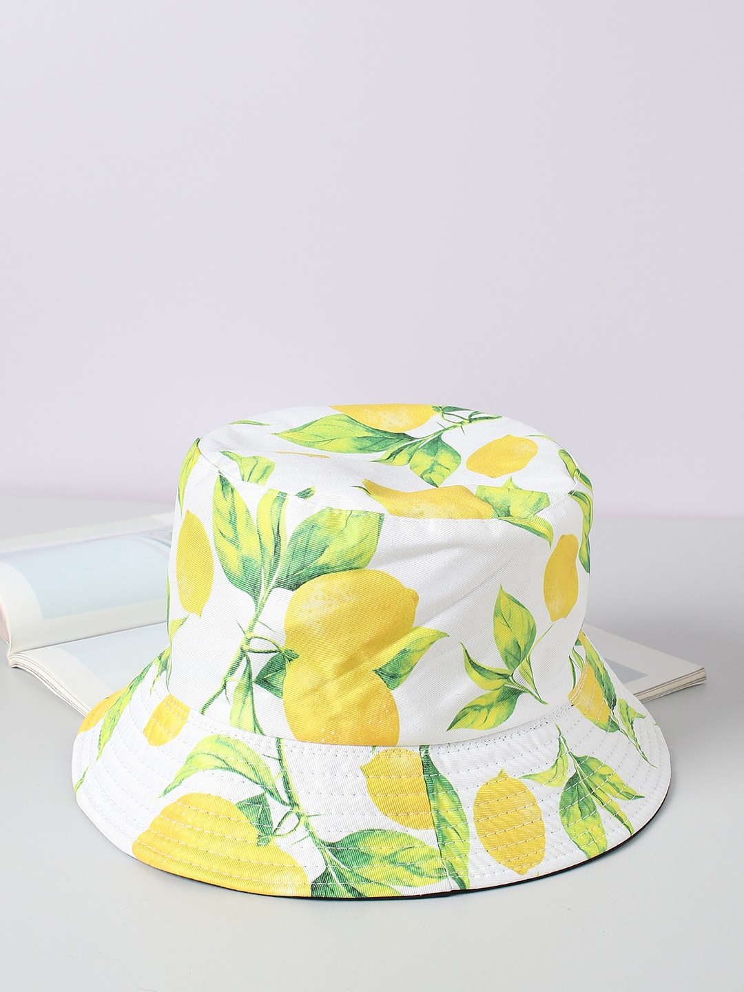 

HAUTE SAUCE by Campus Sutra Green & Yellow Floral Printed Bucket Hat