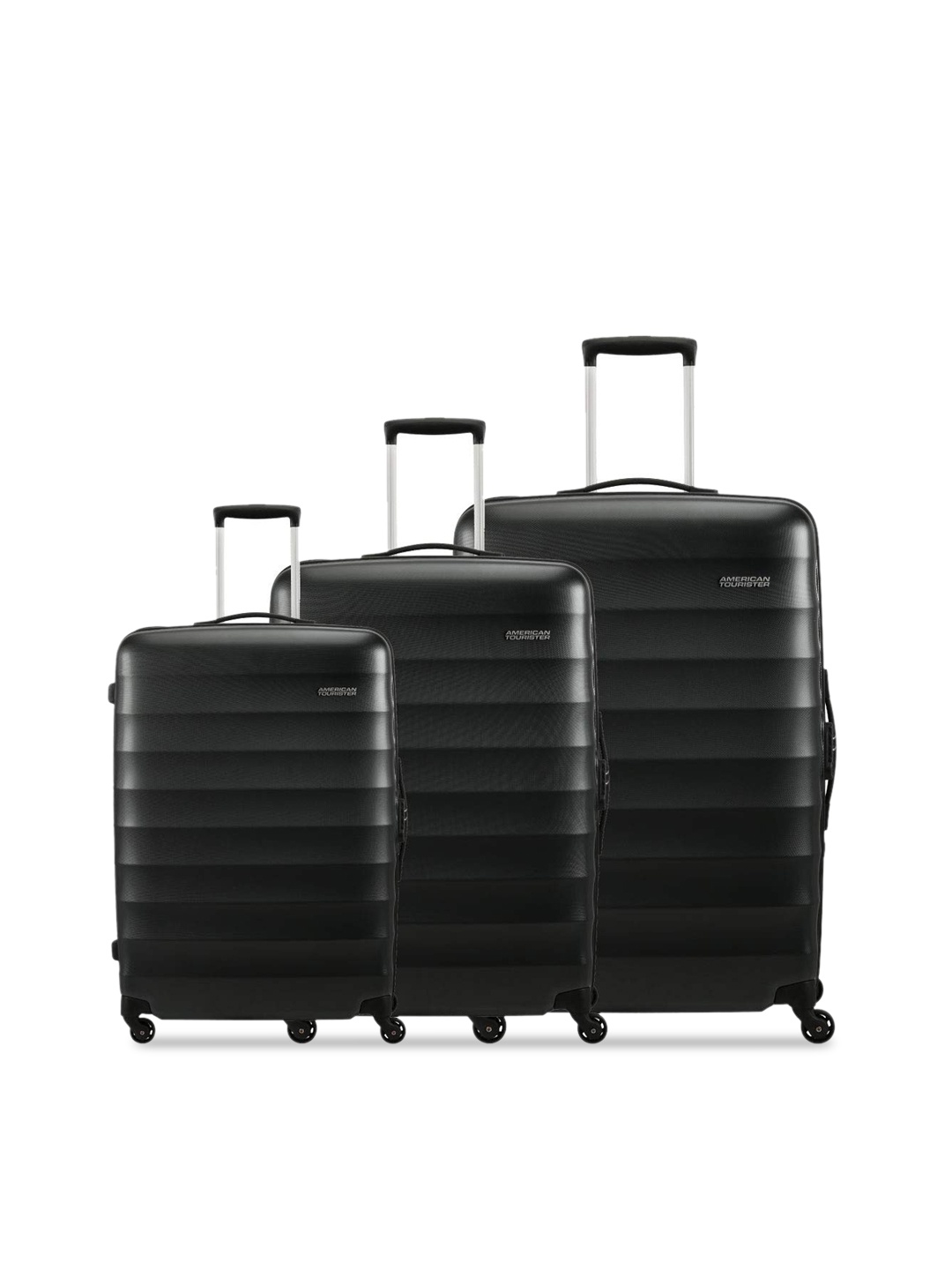 

AMERICAN TOURISTER Barcelona Set of 3 Solid Hard-Sided Trolley Bags, Black