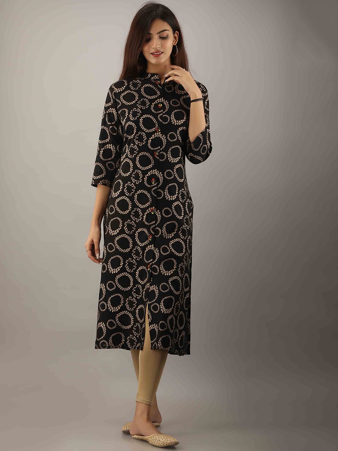 

KALINI Women Black Bandhani Printed Kurta